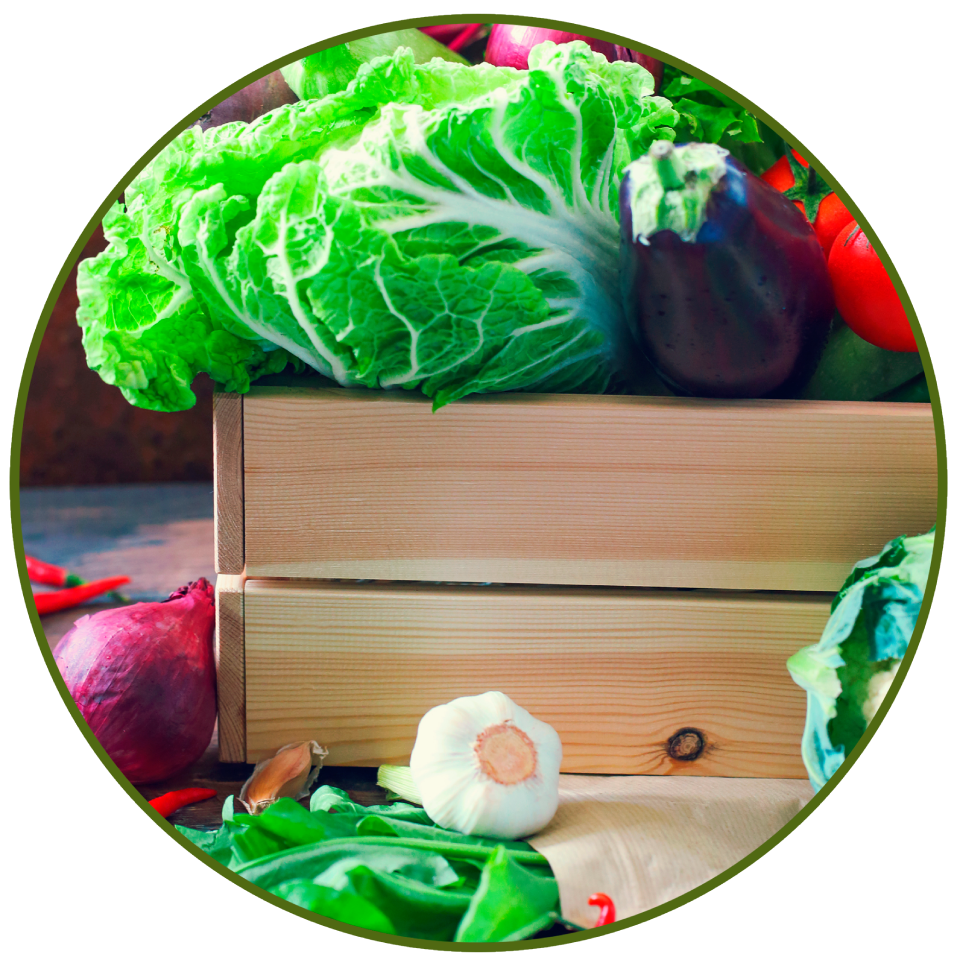 Caja con verduras